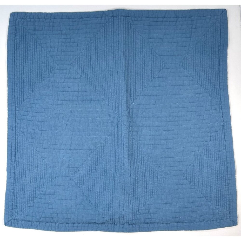Single (1) CAROL & FRANK 26"x26" Blue Quilted Cotton Euro PILLOW SHAM NWOT NEW